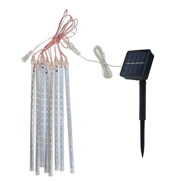 Solarbetriebene 30 cm LED-Meteorschauer-Regenröhren, LED-Lichterkette für Garten, Baum, Hochzeit, Party, Urlaubsdekoration