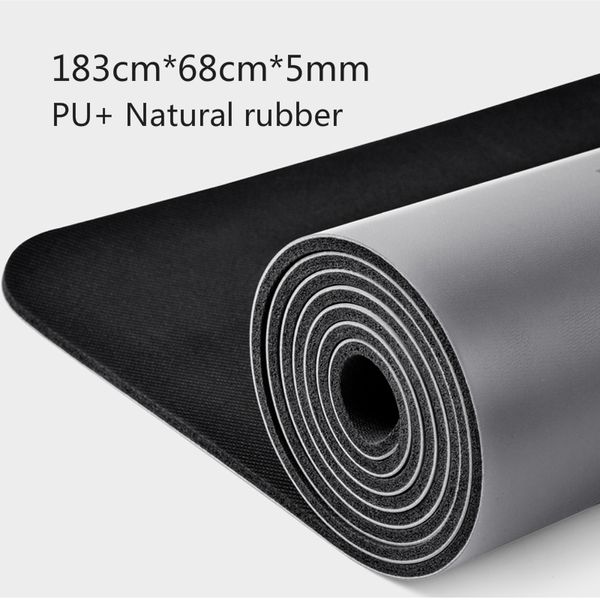 

natural rubber pu material two-color yoga mat three-piece with positioning line non-slip tasteless widened pilates 183*68*0.5cm