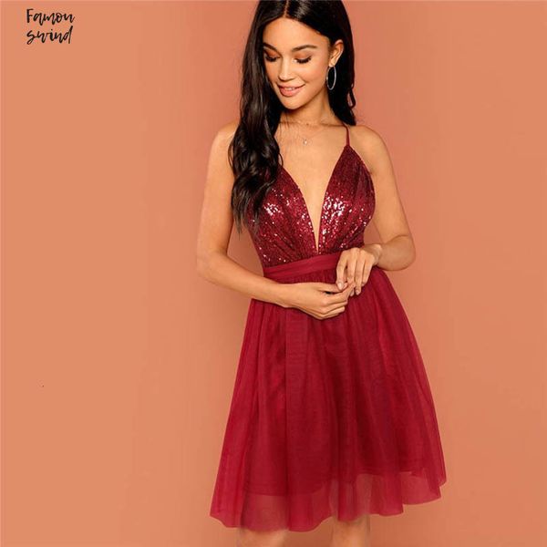 

бургундия сексуальных женщин платья партии backless блестки detail сетки высокой талией холтер твердая летнее платье club fashion, Black;gray