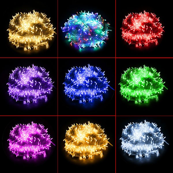 10M Luzes LED Luzes 100LEDs Bola Fantasia Luzes Decorativas Festival de Festa de Natal Twinkle String Lamp Garland 10 Cores