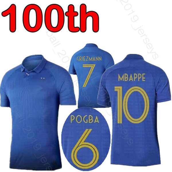 

19/20 MBAPPE 100th anniversary 100 years soccer jersey GRIEZMANN POGBA Football Shirt PAVARD KANTE FEKIR Maillot de foot jerseys