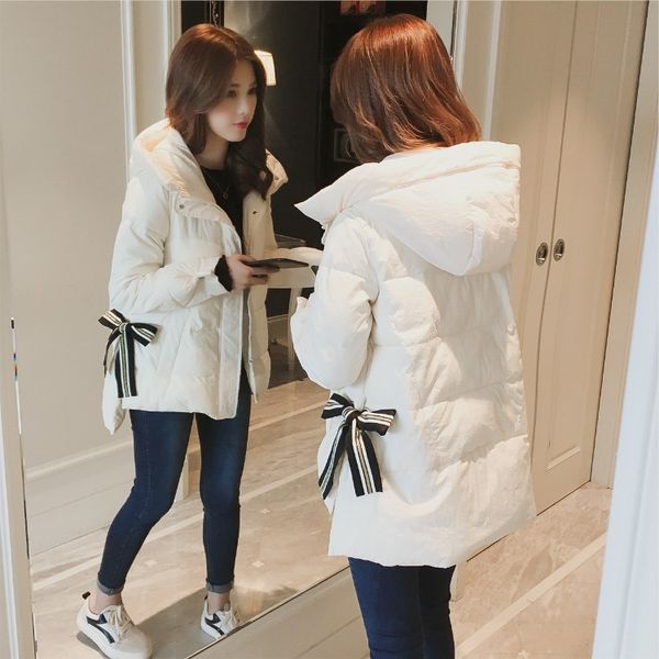 

down jacket cotton-padded clothes women's short 2019 new style short-height korean-style loose-fit student network red coat wome, Black;white