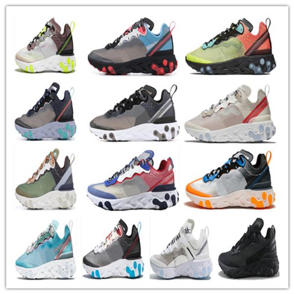 

2019 mens womens react element 87 running shoes anthracite blue chill hyper fusion desert sand royal tint light bone sports sneaker 36-45