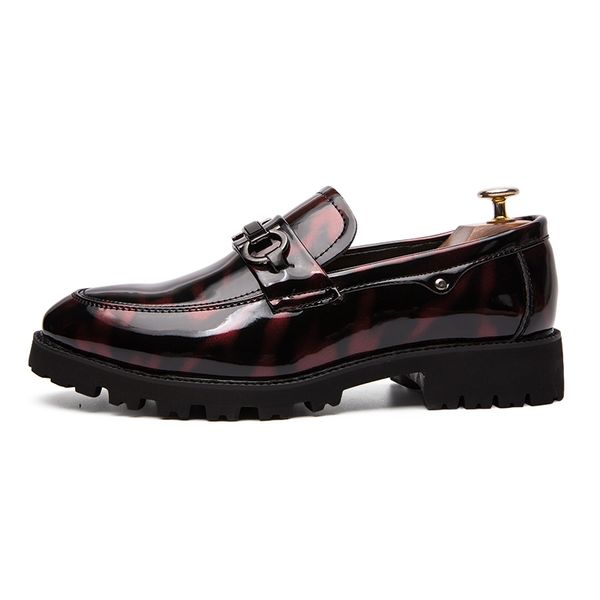 

fashion brand men shoes men patent leather shoes casual male leather slip on loafers 3#15d50, Black