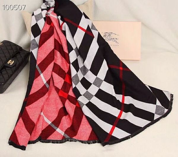 

2018wool длинный шарф платок для женщин и мужчин лучшее качество классический марка теплый шарфы шарфы шерсти scarf175cm (175см, Blue;gray