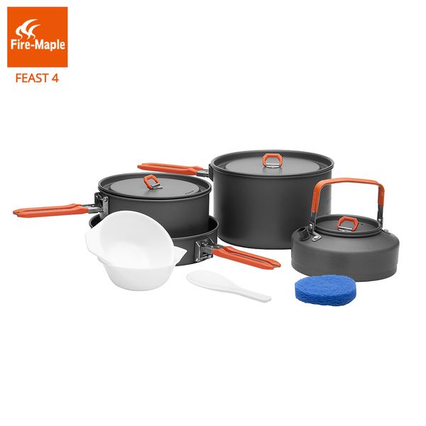 

fire maple frypan outdoor camping hiking cookware backpacking cooking picnic set foldable handle feast 4 fmc-f4