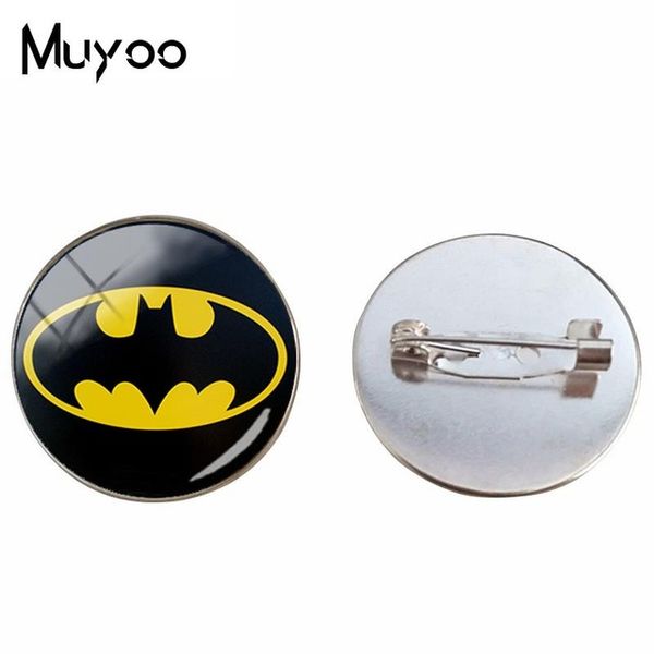 

2019 new superhero brooch hand craft brooches glass cabochon jewelry silver art pin high quality, Gray