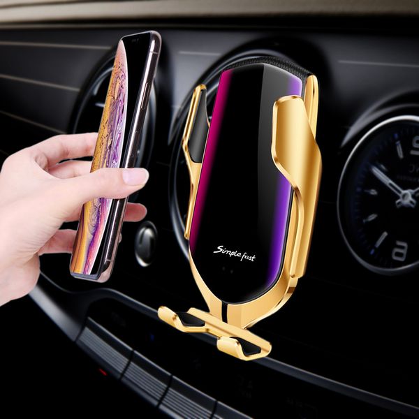 

7.5w 10w car qi wireless charger for iphone 8 plus x xs xr samsung s10 s9 automatic air vent holder fast wireless phone charger