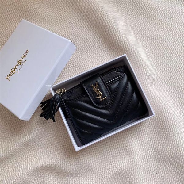 

Luxury ca ual wallet de igner hort pur e ta el leather wallet with box women fa hion wallet lady black pur e bag 12x9x1 5cm