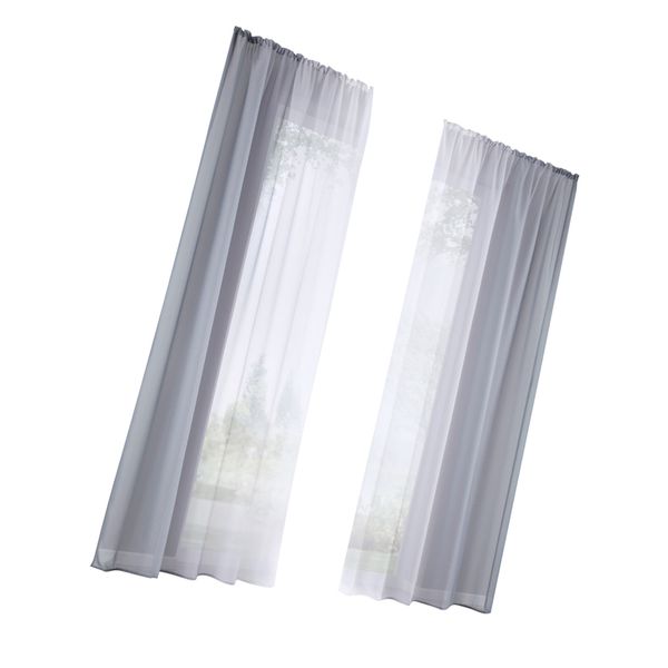 

2 pcs voile semi sheer window dressing curtain grommet total width 280cm for living room, bedroom