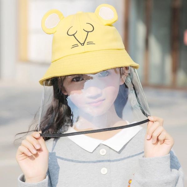 

fashion leisure and entertainment anti-spitting protective hat dustproof cover kids boys girls fisherman cap h4, Yellow
