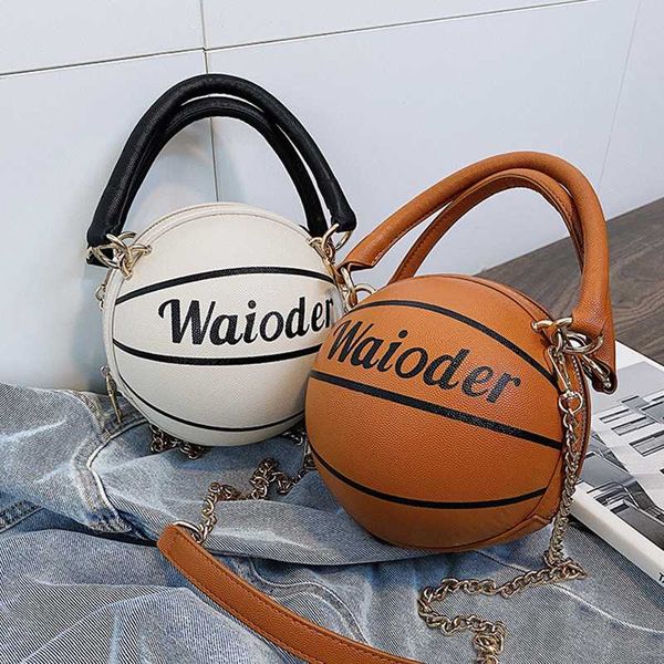 

basketball shape handbags and purse for women ladies 2020 new fashion pu leather shoulder crossbody bag chain messenger bags