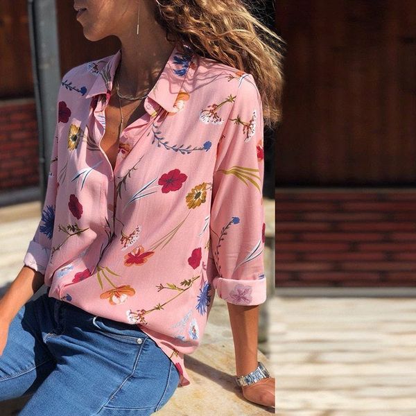 

women blouses autumn casual hollow chiffon long sleeve floral print blouse shirts blusas mujer de moda plus size xxl, White