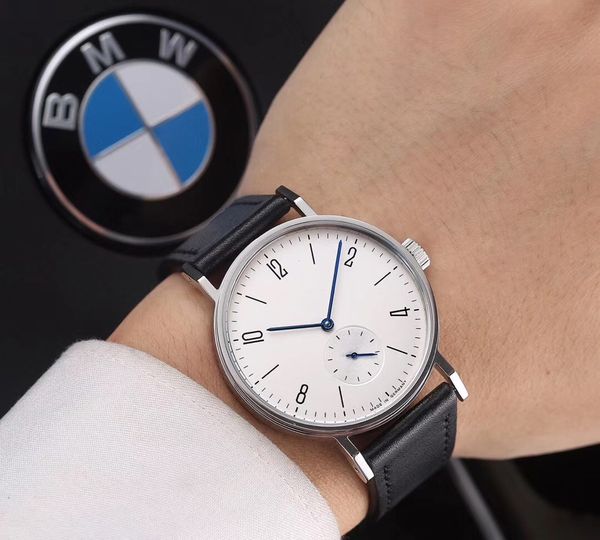 

watch stainless case movement strap mechanical 316 diameter cowhide new steel 35mm nstbd, Slivery;brown