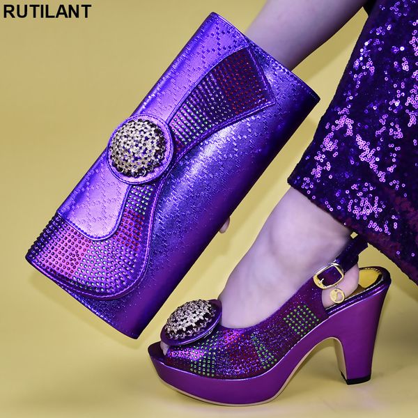 

italian shoe and bag set for party in women nigerian women party pumps and bag summer high heeled shoes for buckle strap, Black