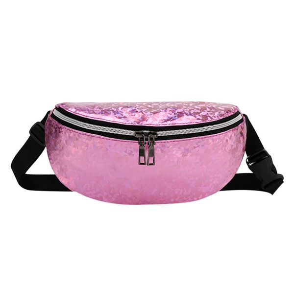 

aotian sequins holographic fanny pack sports waist pack female laser chest bag women sachet belt kidney waistband banana a20