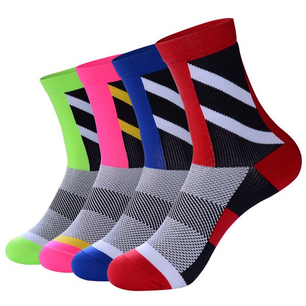 

4 pairs cycling socks non-slip breathable outdoor sports socks skidproof breathable compression men women sports, Black