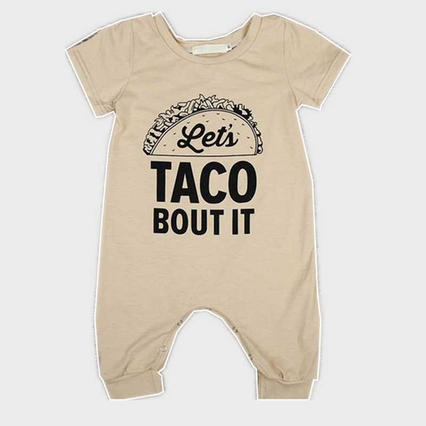 

summer newborn baby romper baby girl boy cotton romper jumpsuit clothes outfits new print taco bout it, Blue