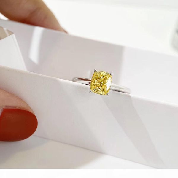 

luxurious qualtiy ring with yellow sparkly diamond in 1.25 oct size charm jewelry for women wedding gift ps6436, Golden;silver