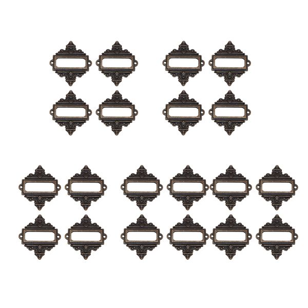 

20x red bronze library card tag label holder metal lace frame with screws
