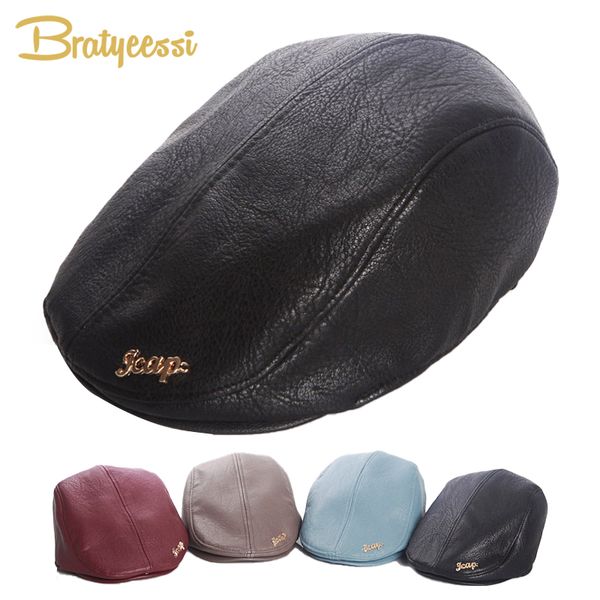 

мода детские hat для мальчиков кожа baby boy cap vintage cap детский hat берет эластичные новорожденных аксессуары для 1-5 лет 1 пк, Yellow