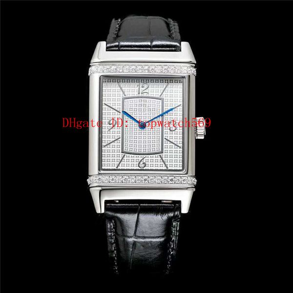 

diamond reverso q2788520 watch casual watch swiss automatic mechanical 21600 vph sapphire crystal 316l stainless steel leather strap, Slivery;brown