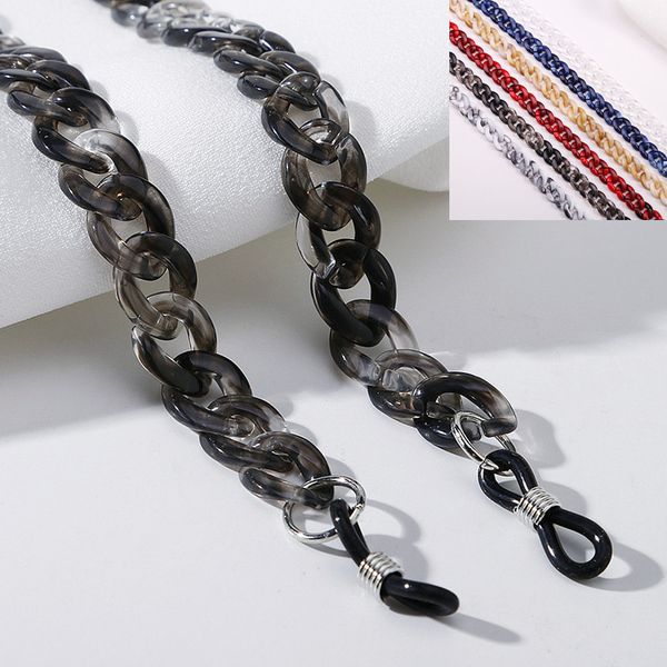 

fishsheep 2020 fashion women acrylic glasses chain anti-slip reading glasses strap neck chain holder eyewear cords lanyard 70cm, Silver