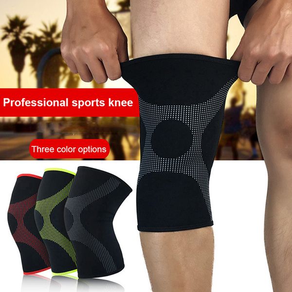 

1pcs compression knee brace sleeve support running gym sports joint pain relief calf support knee pad for athletic powerlifting, Black;gray