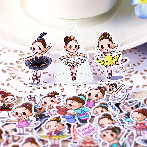 

40 pcs ballet girl diary notebook planner stickers cute cartoon decorative toy style sticker scrapbooking for lapchildren