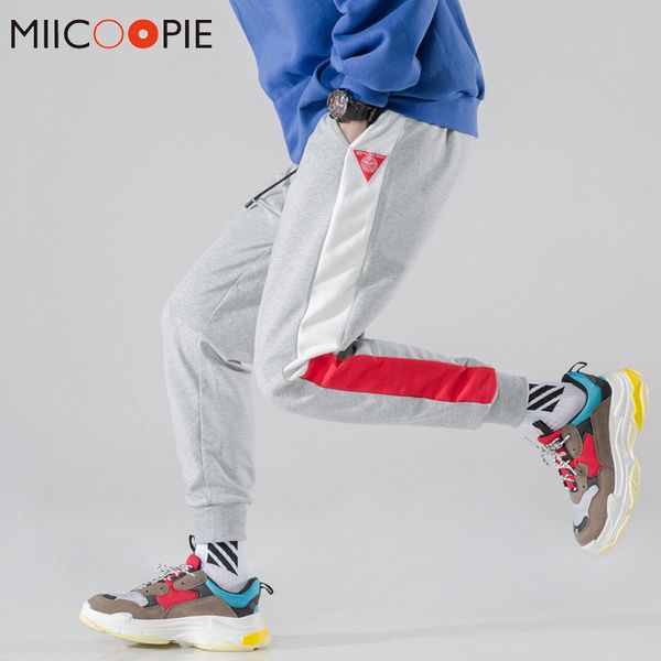 

hip hop pantalones hombre streetwear 2020 spring side stripes casual joggers men pants gym drawstring male sweatpants trousers, Black