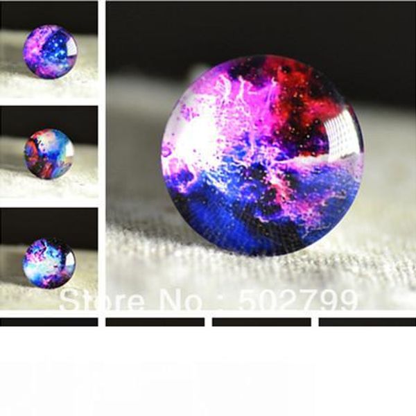 

бесплатная доставка 10 шт. 25 мм шарм красочные галактики pattern круглый стеклянный купол кабошон плоской задней украшения для мода ювелирн, Bronze;silver