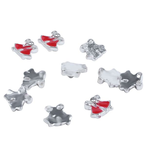 

10pcs 3d christmas design alloy jewelry nail art tips diy decorations, red 031#, Black