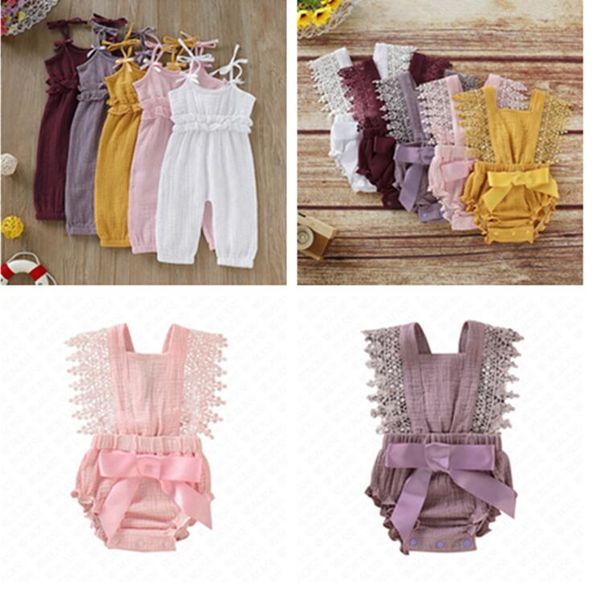 

cute baby girl rompers newborn baby clothes toddler flare sleeve solid lace designer romper jumpsuit breathable one-pieces onesie d62804, Blue