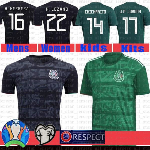 

mexico national team soccer jersey men j.hernandez chicharito football shirt 4 r.marquez g.dos santos m.layun 19 o.peralta maillots de foot, Black;yellow