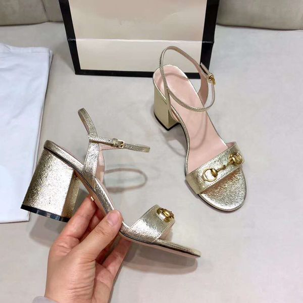 

luxury high heels leather sandal brand black gold heels 7cm women designer sandals summer size 34 to 41