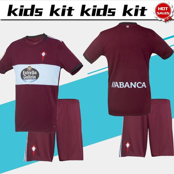 

kids kit 2020 celta de vigo away soccer jerseys 19/20 child soccer shirts celta away football uniforms jersey+shorts, Black