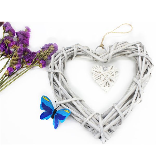 

wicker heart wreath wall door party home decoration birthday rustic style cute wedding lovely yard garden diy hanging ornaments