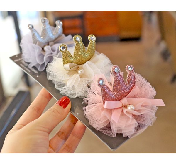 

5pcs tutu hair accessories hair clips for girls baby crown headbands glitter hoop queen bands party head, Slivery;white
