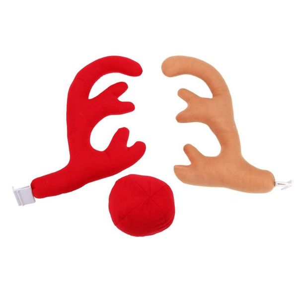 

3pcs/set christmas car truck costume decoration antlers red nose xmas set