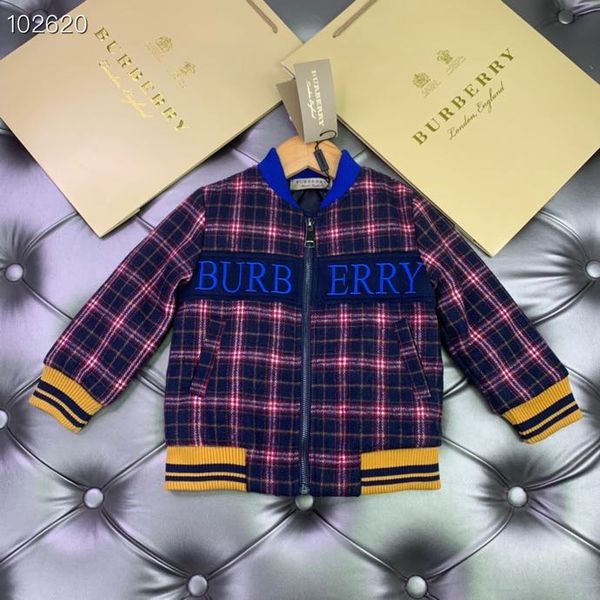 

winter kids boy girl fashion jackets baby casual plaid outwear children retail clothes, Blue;gray