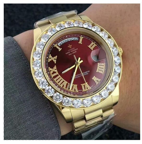 

2019 новый большой бриллиант Люкс Ури Br и золотые часы мужчины из нержавеющей стали
