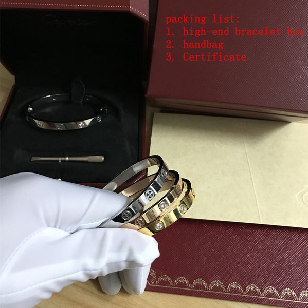 

New love bracelet 316l titanium teel love bracelet women 039 men 039 crewdriver love bangle couple jewelry with high grade origina