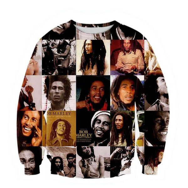 

New Style 3d Sweatshirts Mens Hoodie Bob Marley Rock Music Hip Hop Style Sweatsuits Pullovers Sudaderas Hombre