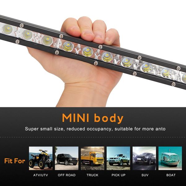 

26 inch 72w car led headlight work light ultra-thin small single row strip light off-road roof net