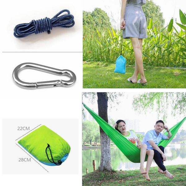 

36 colors 230*90cm nylon single person hammock parachute fabric hammock travel hiking backpacking camping hammock swing outddoor bed aaa501