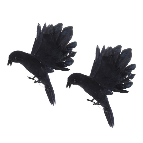 

2шт искусственная летающая ворона реалистичная скульптура сад открытый ландшафтный декор