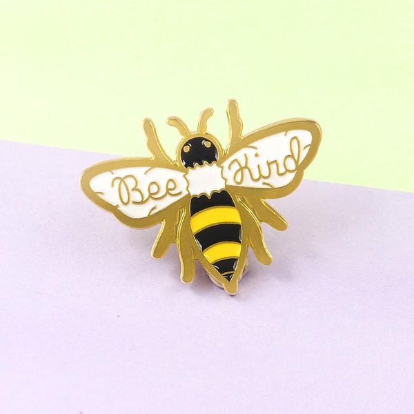 

золотая пчела брошь насекомое сот пчелиный вид эмаль pin up куртки свитер милый значок мужские и женские ювелирные изделия детские подарки, Gray