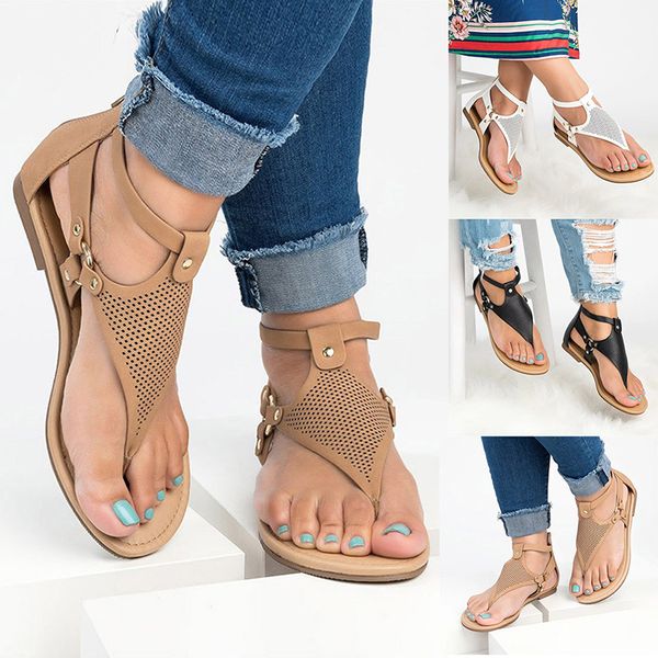

basic women sandals 2019 new women summer sandals big size leather flat sandals woman flip flop casual beach shoes ladies, Black