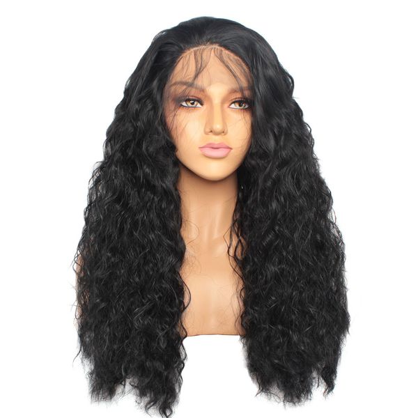 Natural Looking 24inch Long Kinky Curly Hair Synthetic Lace Front