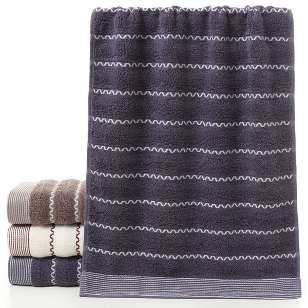 

1 pc 34x74cm breathable wave pattern water absorbent practical shower towel facecloth